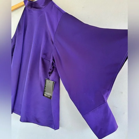 π5 for $45π NWT Eloquii One Shoulder Satin Top blouse With Draped Sleeve size 18 - Picture 8 of 12